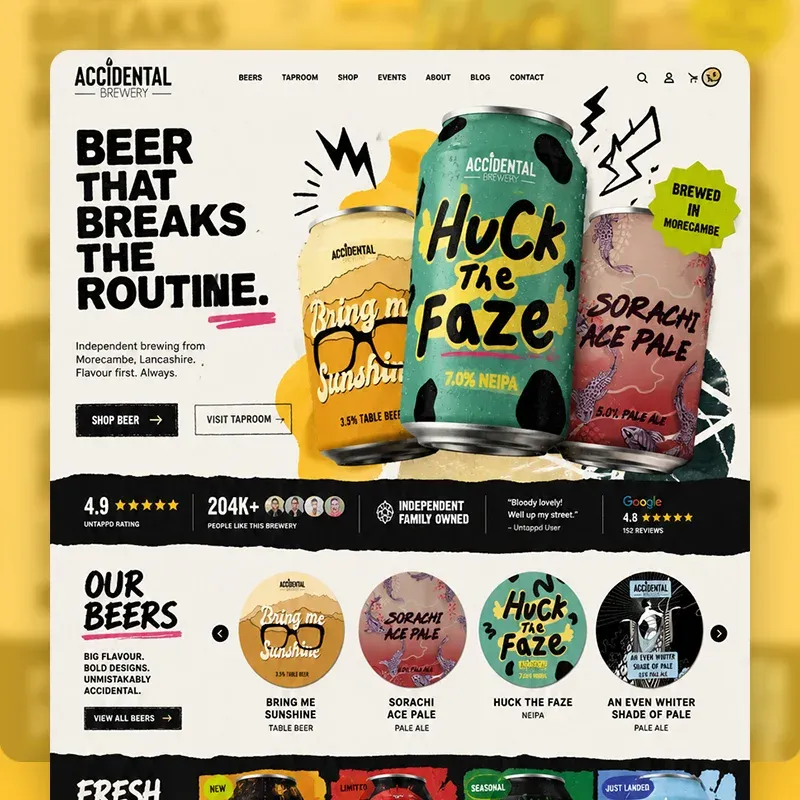 Brewery business website design by Beyond Digital Group