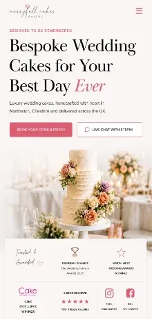 Baking and cake shop mobile website design
