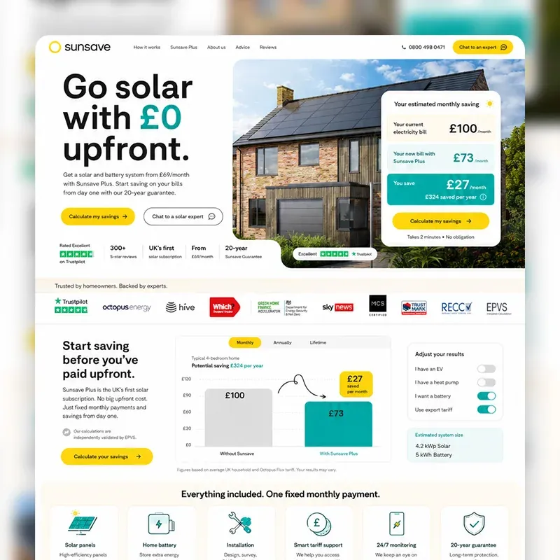 Solar installation company website design by Beyond Digital Group