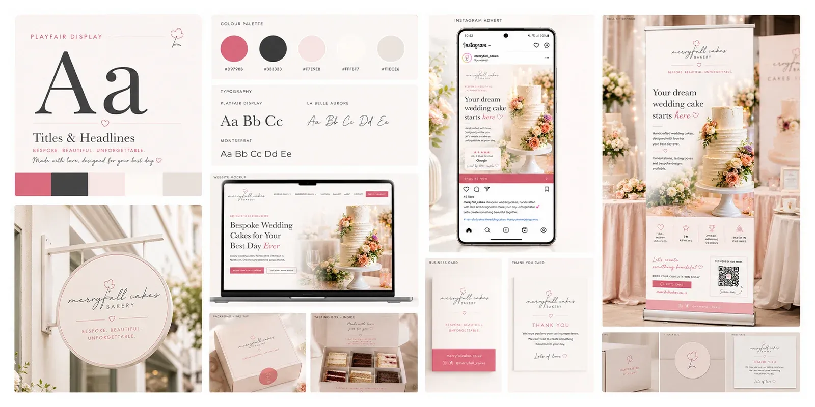 Wedding cake business branding and identity design by Beyond Digital Group